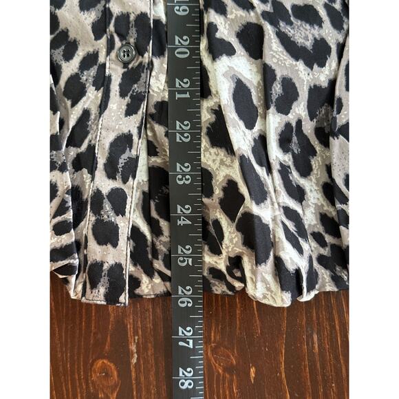 Leopard Print Bubble Hem Belted Tunic M Classic Mob Wife Trendy Street Style - Picture 14 of 15